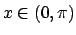 $x \in (0, \pi)$