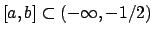 $[a,b] \subset (- \infty , -1/2)$