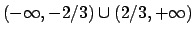 $(-\infty, -2/3) \cup (2/3, + \infty)$