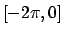 $[-2\pi, 0]$