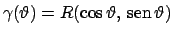 $\gamma (\vartheta )=R(\cos\vartheta , \!\textrm{sen}  \!\vartheta )$