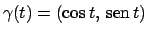 $\gamma (t)=(\cos t, \!\textrm{sen}  \!t)$