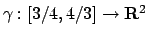 $\gamma:[3/4,4/3]\to{\bf R}^2$