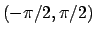 $(-\pi/2, \pi/2)$