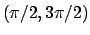 $(\pi/2, 3\pi/2)$