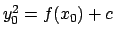 $y_0^2 = f(x_0) + c$