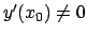 $y'(x_0)\not= 0$
