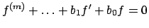 $f^{(m)} + \dots + b_1 f' + b_0 f = 0$