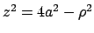 $z^2 = 4a^2 - \rho^2$