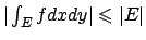 $\vert\int_E f dx dy \vert \leqslant \vert E\vert$