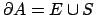 $\partial A=E\cup S$