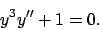 \begin{displaymath}
y^3 y''+1=0 .
\end{displaymath}