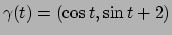 $\gamma(t)=(\cos t, \sin t + 2)$