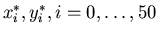 $x_i^*,y_i^*, i=0,\ldots,50$